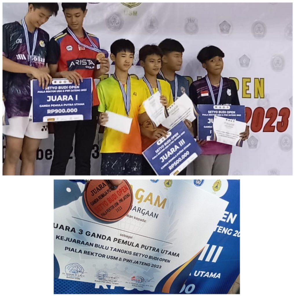 Juara 3 Bulu Tangkis Piala Rektor USM PWI Jateng