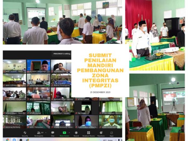 Laksanakan Tugas dan Fungsi Organisasi, MAN 2 Semarang Ikuti Submit Penilaian Mandiri Pembangunan Zona Integritas (PMPZI)