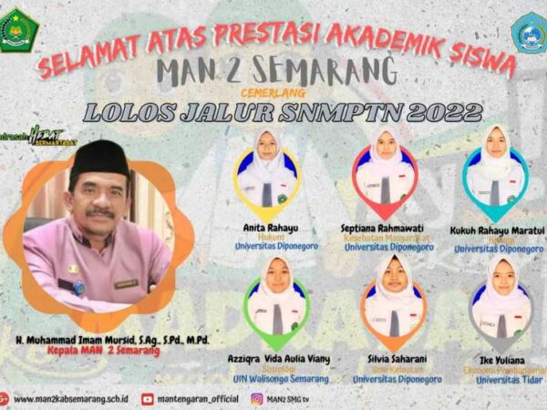 Sejumlah 6 Siswa MAN 2 Semarang Lolos SNMPTN 2022