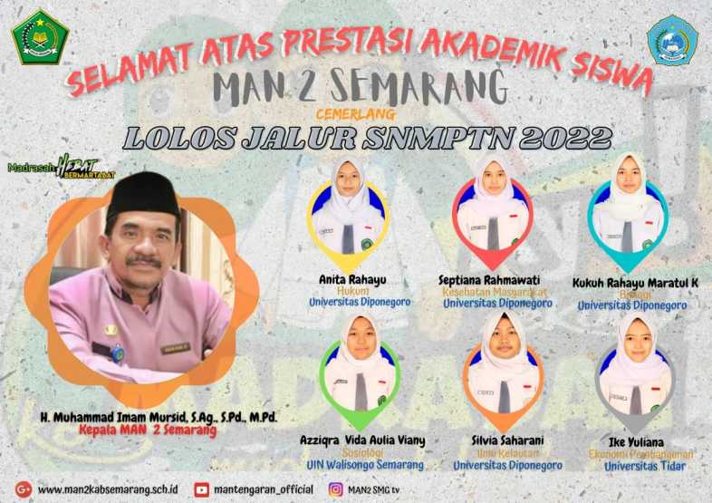 Sejumlah 6 Siswa MAN 2 Semarang Lolos SNMPTN 2022