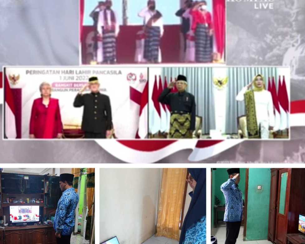 Peringati hari lahir Pancasila, Guru dan Pegawai MAN 2 Semarang ikuti Upacara Secara Virtual