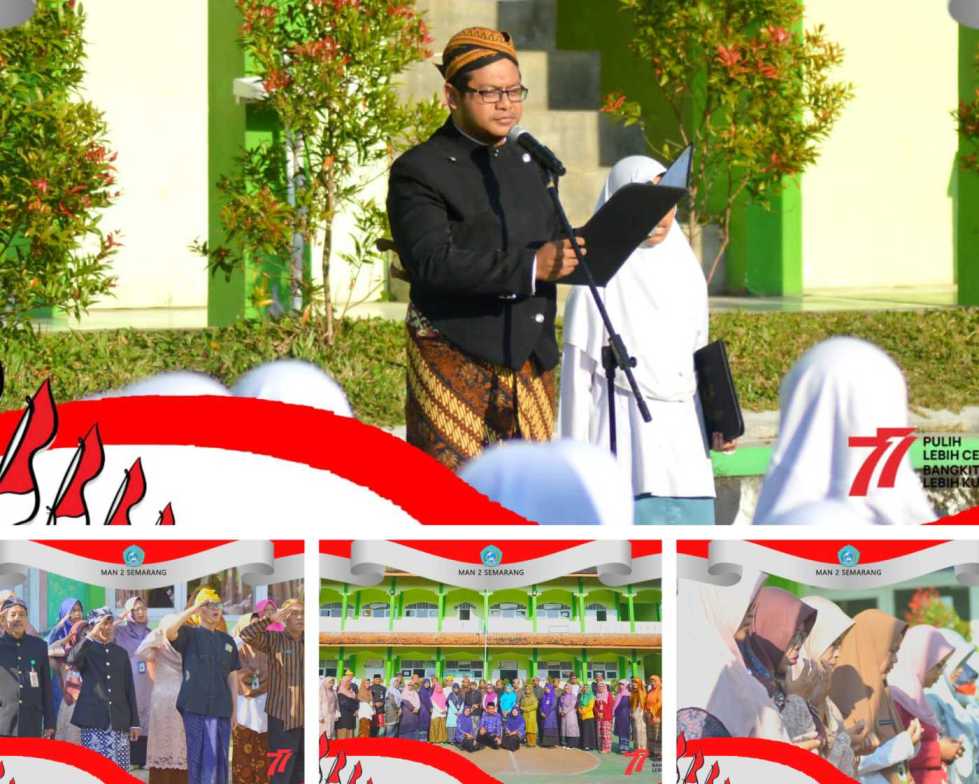 Ramaikan Kemerdekaan, Guru dan Pegawai MAN 2 Semarang (Tengaran) Kenakan Baju Adat Pada Upacara Peringatan Kemerdekaan